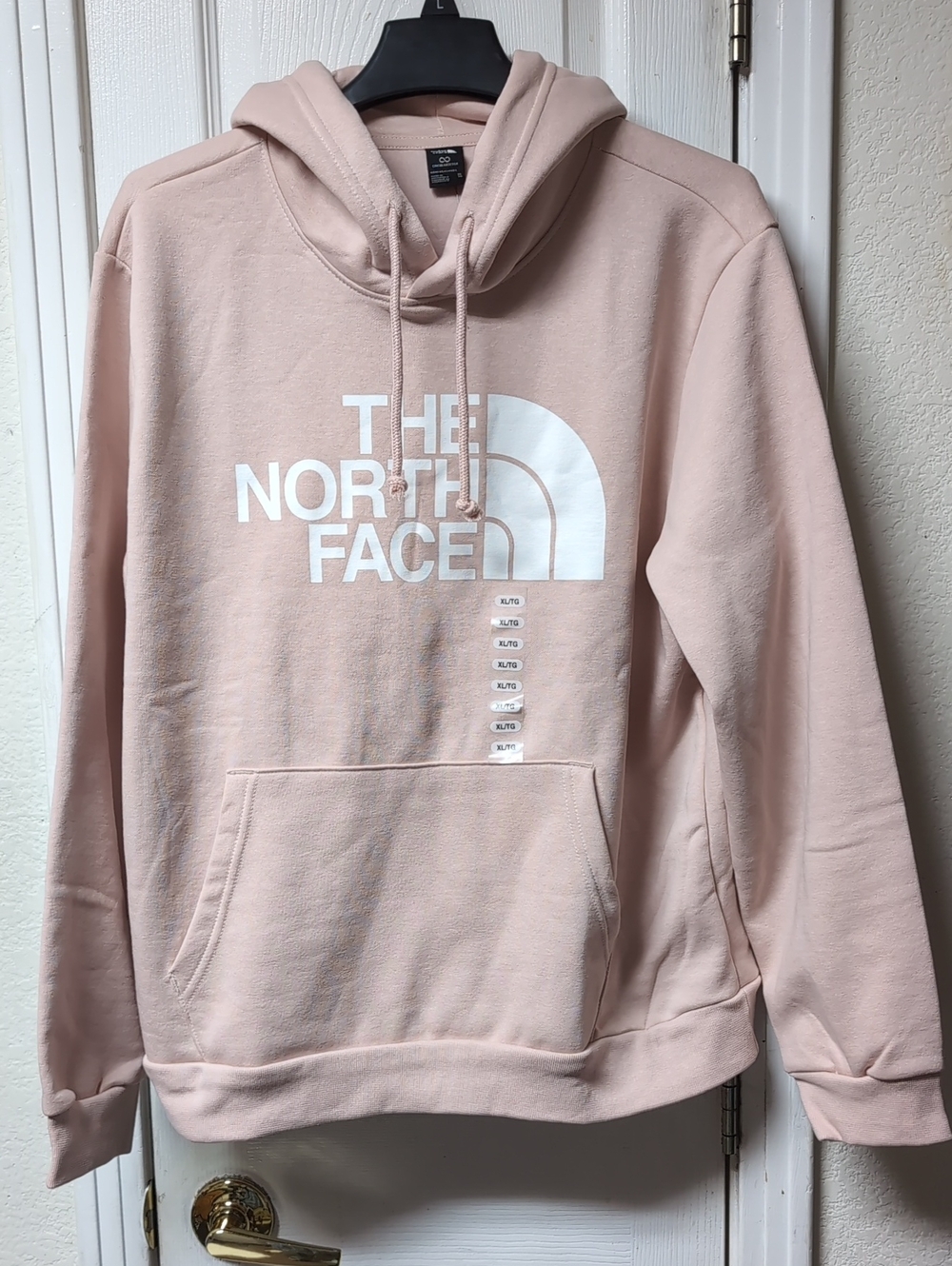 The North Face Women’s Blush Pink Crewneck Hoodie with White Logo
